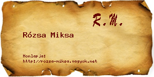Rózsa Miksa névjegykártya